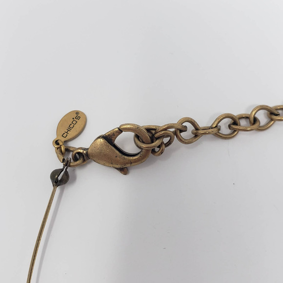 Chicos Balance Tree Pendant Necklace Beaded Wire - Picture 5 of 6